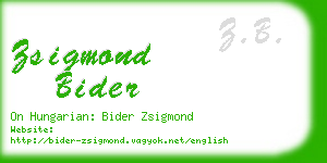 zsigmond bider business card